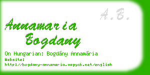 annamaria bogdany business card