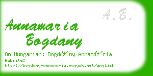 annamaria bogdany business card